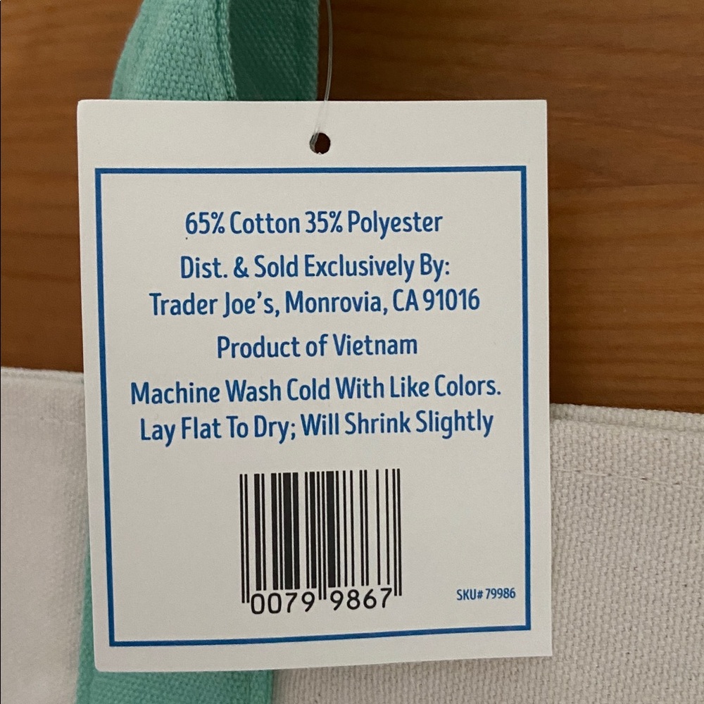 Trader Joe’s Mini Pastel Canvas Tote Bag - Picture 3 of 7